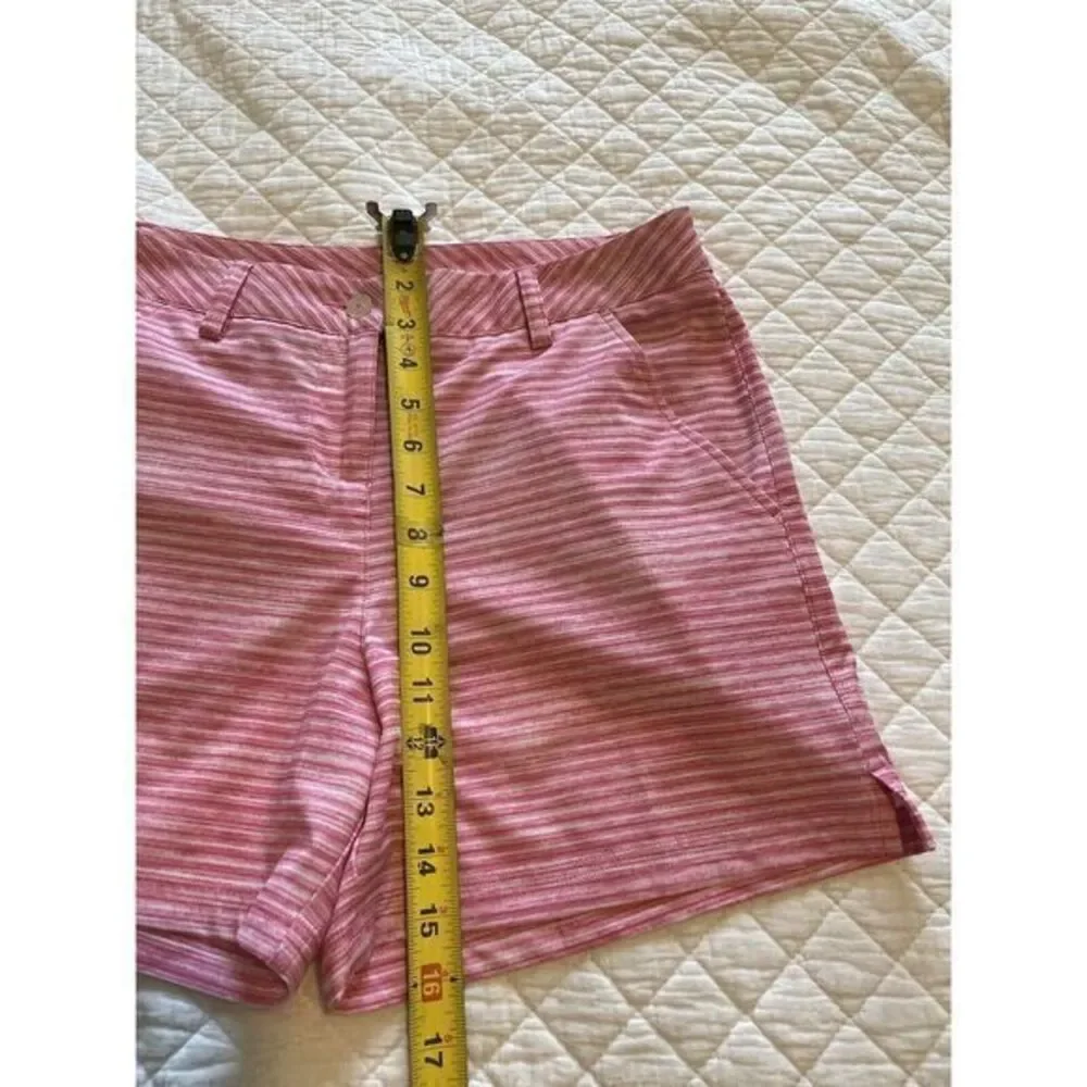 Puma Pink Striped Shorts Womens Size 0 Stretch Chino Casual‎ Golf Golfer Logo